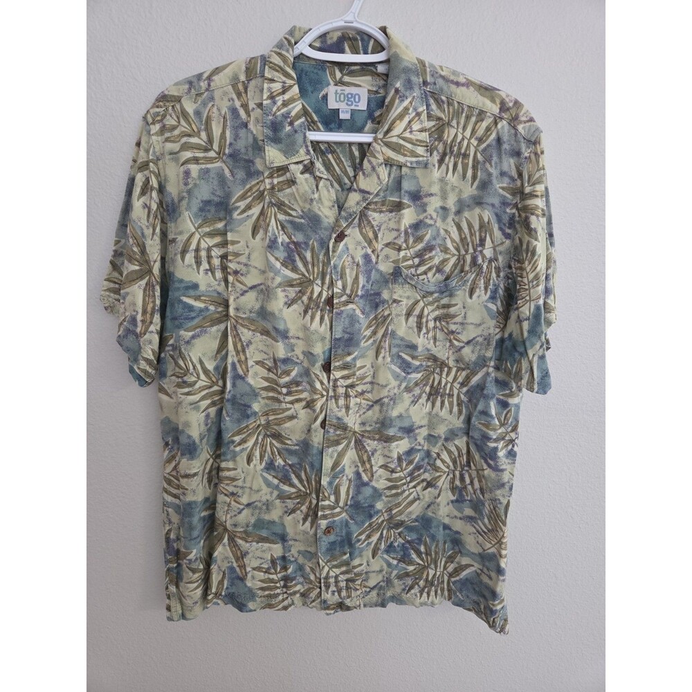 Togo Palm Frond Floral Hawaiian Shirt Size M
